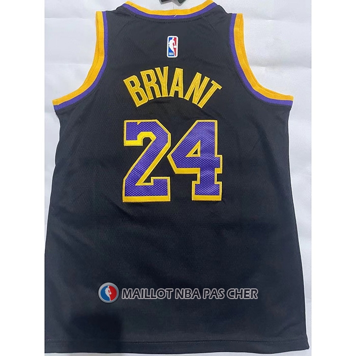 Maillot Enfant Los Angeles Lakers Kobe Bryant NO 24 Earned 2021-22 Noir